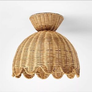 Studio McGee Scalloped Woven Flush Mount Ceiling Light - Threshold Lamps